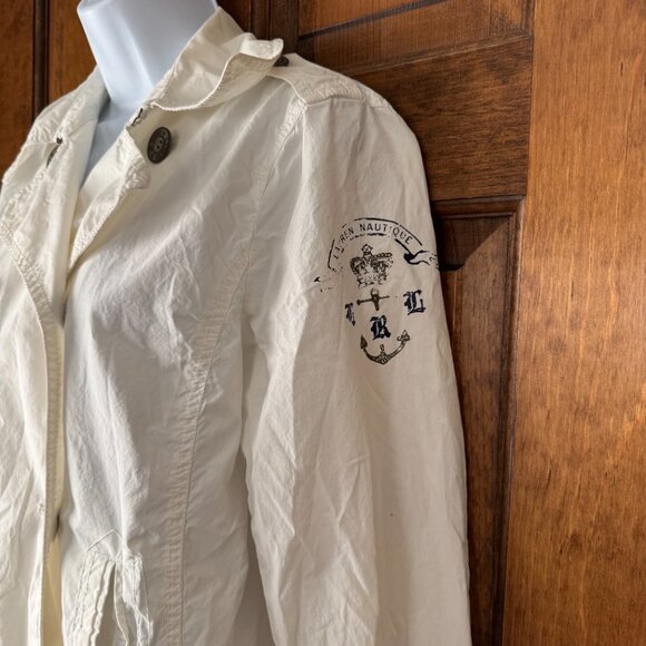 LRL Lauren Jeans Co. White Double-Breasted Jacket Medium - Picture 7 of 16